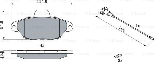 BOSCH 0 986 494 115 - Тормозные колодки, дисковые, комплект autospares.lv