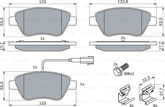 BOSCH 0 986 494 113 - Тормозные колодки, дисковые, комплект autospares.lv