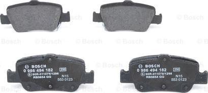 BOSCH 0 986 494 182 - Тормозные колодки, дисковые, комплект autospares.lv