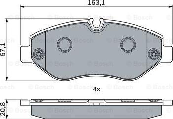 BOSCH 0 986 494 121 - Тормозные колодки, дисковые, комплект autospares.lv