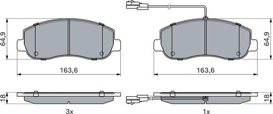 BOSCH 0 986 494 894 - Тормозные колодки, дисковые, комплект autospares.lv