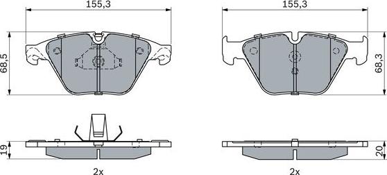 BOSCH 0 986 494 898 - Тормозные колодки, дисковые, комплект autospares.lv