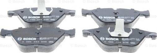 BOSCH 0 986 494 898 - Тормозные колодки, дисковые, комплект autospares.lv