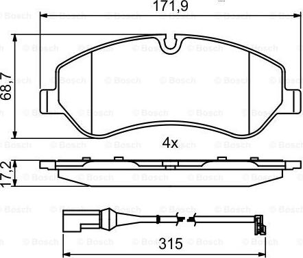 BOSCH 0 986 494 844 - Тормозные колодки, дисковые, комплект autospares.lv