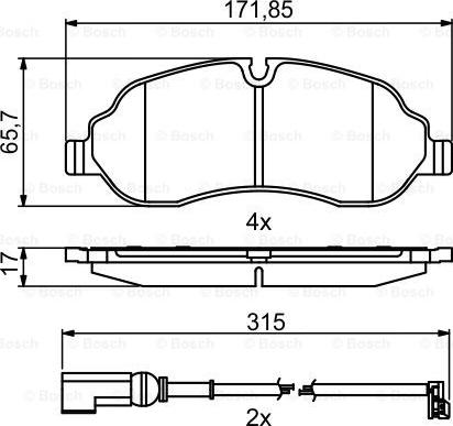 BOSCH 0 986 494 845 - Тормозные колодки, дисковые, комплект autospares.lv