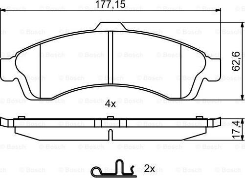 BOSCH 0 986 494 854 - Тормозные колодки, дисковые, комплект autospares.lv