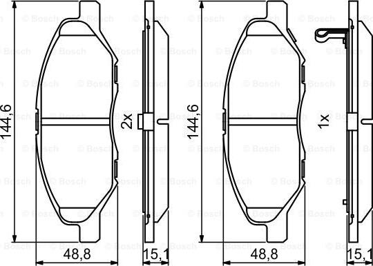 BOSCH 0 986 494 867 - Тормозные колодки, дисковые, комплект autospares.lv