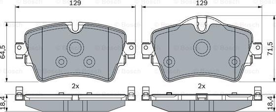 BOSCH 0 986 494 809 - Тормозные колодки, дисковые, комплект autospares.lv