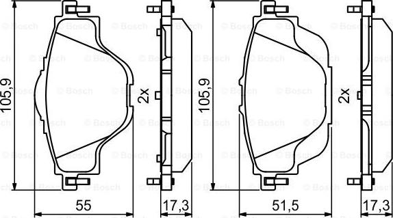 BOSCH 0 986 494 805 - Тормозные колодки, дисковые, комплект autospares.lv