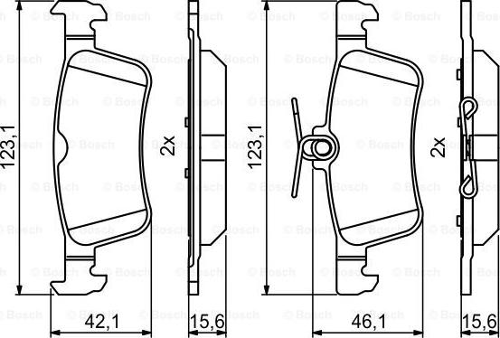 BOSCH 0 986 494 811 - Тормозные колодки, дисковые, комплект autospares.lv