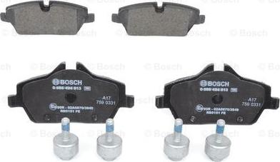 BOSCH 0 986 494 813 - Тормозные колодки, дисковые, комплект autospares.lv