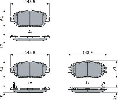 BOSCH 0 986 494 882 - Тормозные колодки, дисковые, комплект autospares.lv