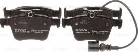 BOSCH 0 986 494 835 - Тормозные колодки, дисковые, комплект autospares.lv