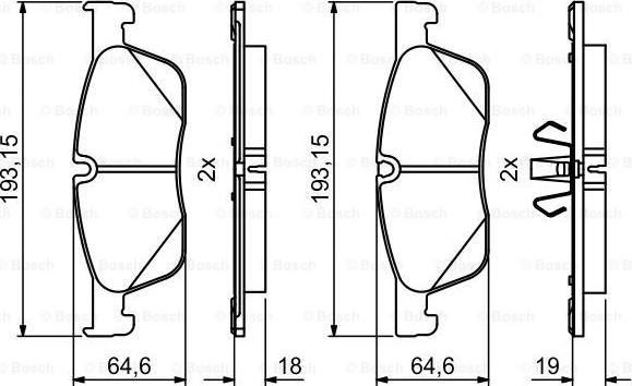 BOSCH 0 986 494 831 - Тормозные колодки, дисковые, комплект autospares.lv