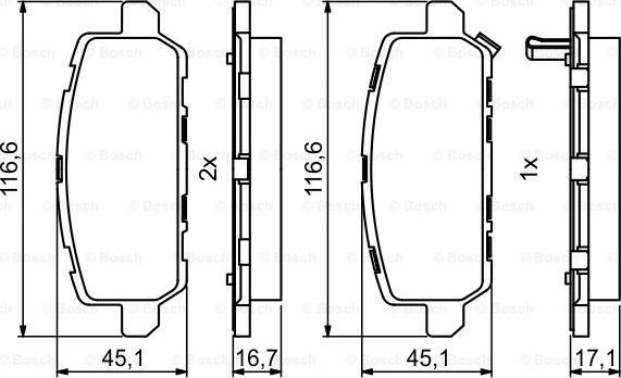 BOSCH 0 986 494 838 - Тормозные колодки, дисковые, комплект autospares.lv