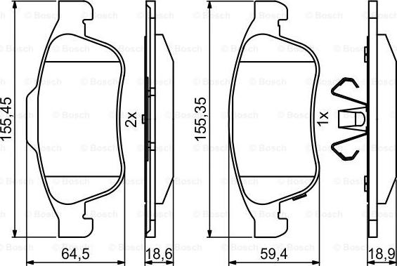 BOSCH 0 986 494 826 - Тормозные колодки, дисковые, комплект autospares.lv