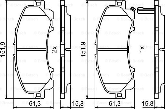 BOSCH 0 986 494 821 - Тормозные колодки, дисковые, комплект autospares.lv