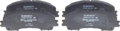 BOSCH 0 986 494 821 - Тормозные колодки, дисковые, комплект autospares.lv