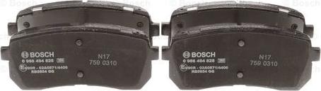 BOSCH 0 986 494 828 - Тормозные колодки, дисковые, комплект autospares.lv