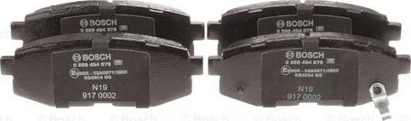 BOSCH 0 986 494 876 - Тормозные колодки, дисковые, комплект autospares.lv