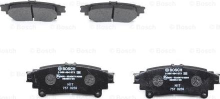 BOSCH 0 986 494 873 - Тормозные колодки, дисковые, комплект autospares.lv