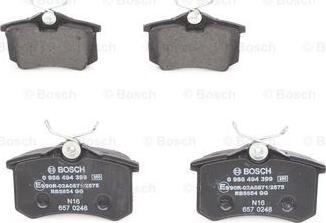 BOSCH 0 986 494 399 - Тормозные колодки, дисковые, комплект autospares.lv