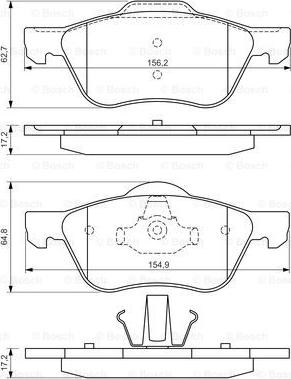 BOSCH 0 986 494 396 - Тормозные колодки, дисковые, комплект autospares.lv