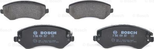 BOSCH 0 986 494 357 - Тормозные колодки, дисковые, комплект autospares.lv