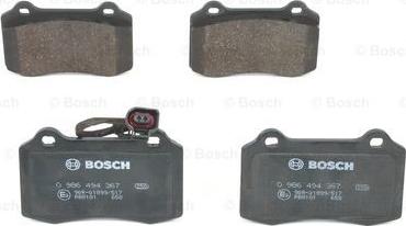 BOSCH 0 986 494 367 - Тормозные колодки, дисковые, комплект autospares.lv