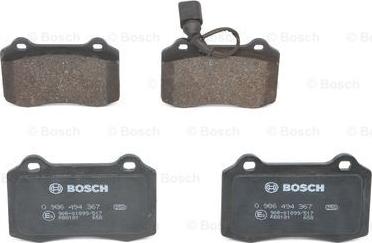 BOSCH 0 986 494 367 - Тормозные колодки, дисковые, комплект autospares.lv