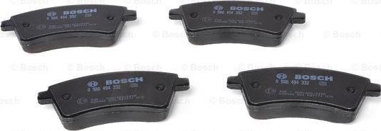 BOSCH 0 986 494 332 - Тормозные колодки, дисковые, комплект autospares.lv