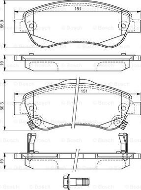 BOSCH 0 986 494 379 - Тормозные колодки, дисковые, комплект autospares.lv