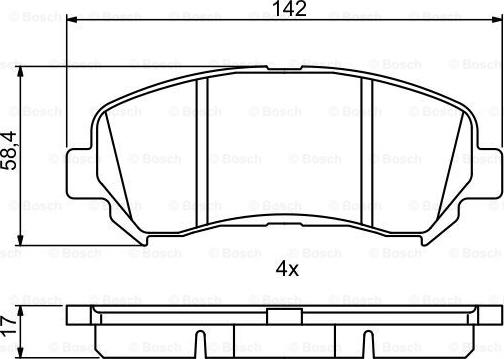 BOSCH 0 986 494 244 - Тормозные колодки, дисковые, комплект autospares.lv