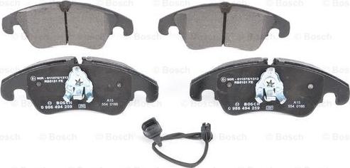 BOSCH 0 986 494 259 - Тормозные колодки, дисковые, комплект autospares.lv