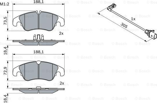 BOSCH 0 986 494 259 - Тормозные колодки, дисковые, комплект autospares.lv