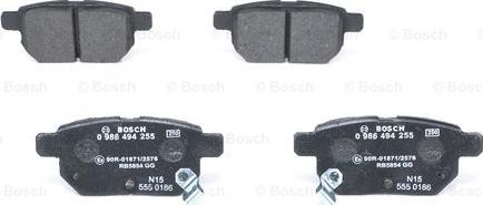 BOSCH 0 986 494 255 - Тормозные колодки, дисковые, комплект autospares.lv