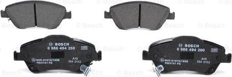 BOSCH 0 986 494 260 - Тормозные колодки, дисковые, комплект autospares.lv