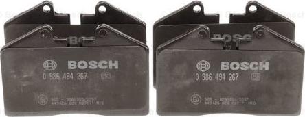 BOSCH 0 986 494 267 - Тормозные колодки, дисковые, комплект autospares.lv