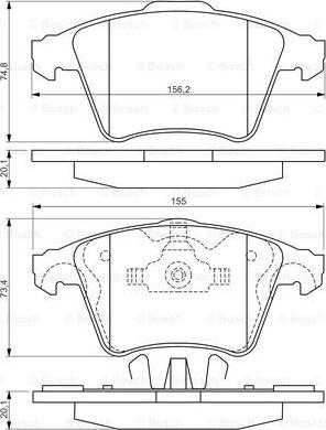 BOSCH 0 986 494 202 - Тормозные колодки, дисковые, комплект autospares.lv