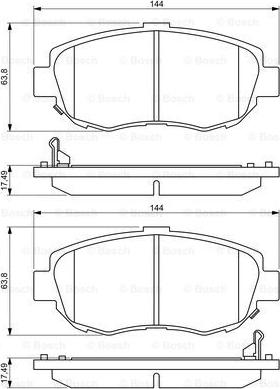 BOSCH 0 986 494 211 - Тормозные колодки, дисковые, комплект autospares.lv