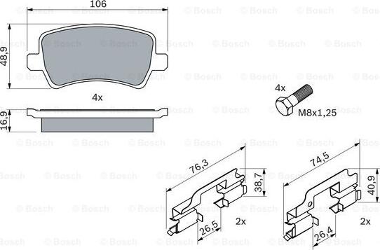 BOSCH 0 986 494 213 - Тормозные колодки, дисковые, комплект autospares.lv