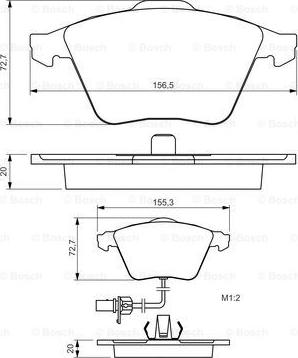 BOSCH 0 986 494 283 - Тормозные колодки, дисковые, комплект autospares.lv