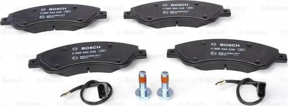 BOSCH 0 986 494 236 - Тормозные колодки, дисковые, комплект autospares.lv