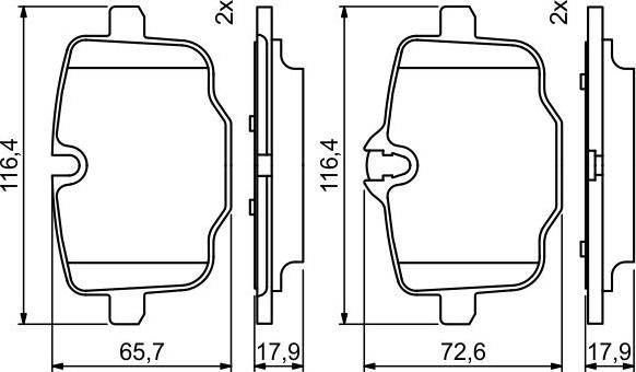 BOSCH 0 986 494 759 - Тормозные колодки, дисковые, комплект autospares.lv