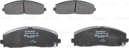 BOSCH 0 986 494 769 - Тормозные колодки, дисковые, комплект autospares.lv