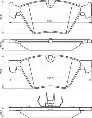 BOSCH 0 986 494 705 - Тормозные колодки, дисковые, комплект autospares.lv