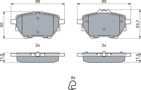 BOSCH 0 986 494 716 - Тормозные колодки, дисковые, комплект autospares.lv