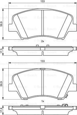 BOSCH 0 986 494 712 - Тормозные колодки, дисковые, комплект autospares.lv