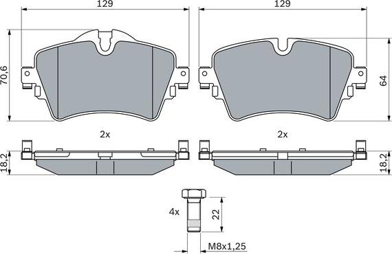 BOSCH 0 986 494 736 - Тормозные колодки, дисковые, комплект autospares.lv