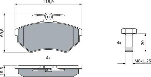 BOSCH 0 986 494 726 - Тормозные колодки, дисковые, комплект autospares.lv